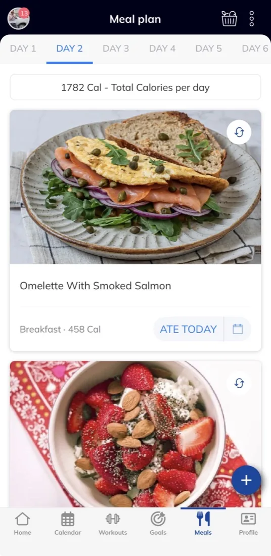 Meal plan with recipes
